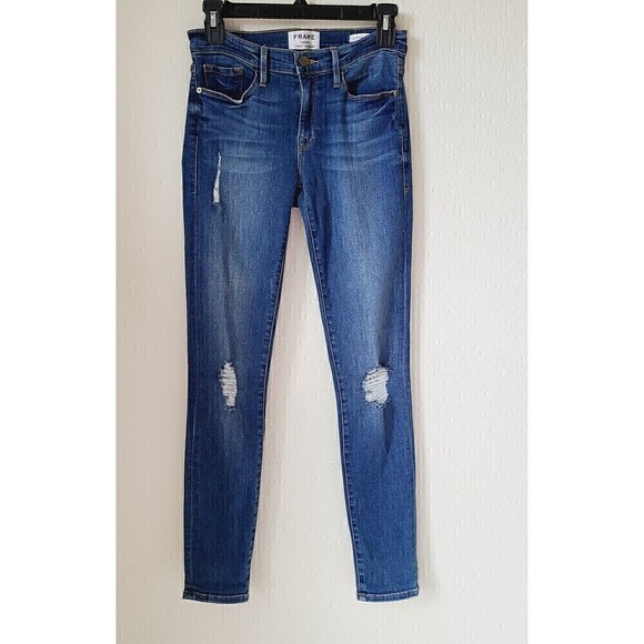 Frame Denim Le Skinny De Jeanne Distressed Jeans Size 26 ( 26 X 29‎ ) - Picture 5 of 11